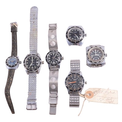 Lot 1207 - Six Divers and Sports watches