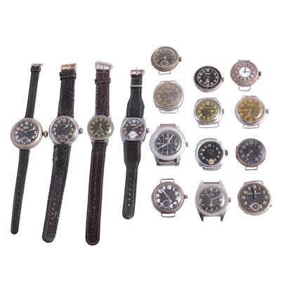 Lot 1209 - Ingersoll and other sports type watches, black dials