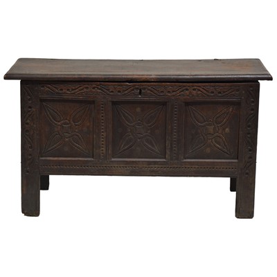 Lot 481 - Joined oak coffer, 19th Century