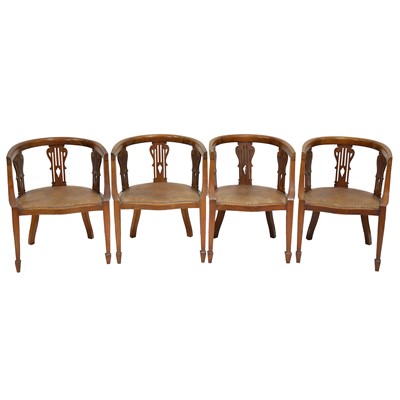 Lot 343 - Set of four mahogany tub chairs