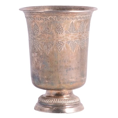 Lot 305 - French 19th century white metal beaker.