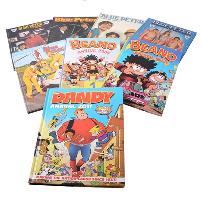Lot 133 - Blue Peter Annuals, together with Beano and Dandy