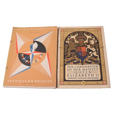 Lot 163 - Festival of Britain 1951 programme, and QEII Coronation programme.