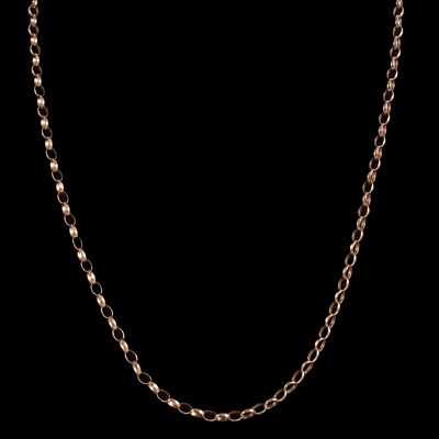 Lot 306 - A 9 carat yellow gold chain link necklace.