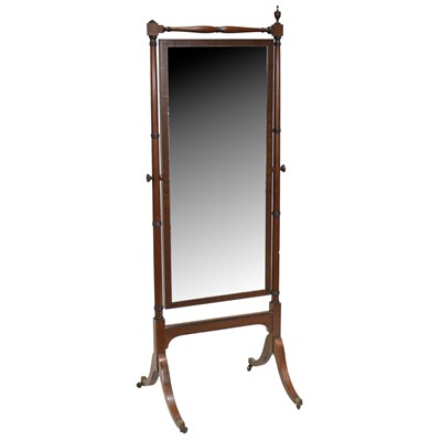 Lot 320 - Victorian mahogany cheval mirror
