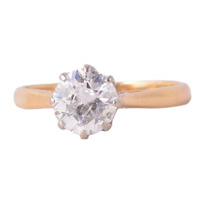 Lot 64 - A diamond solitaire ring.