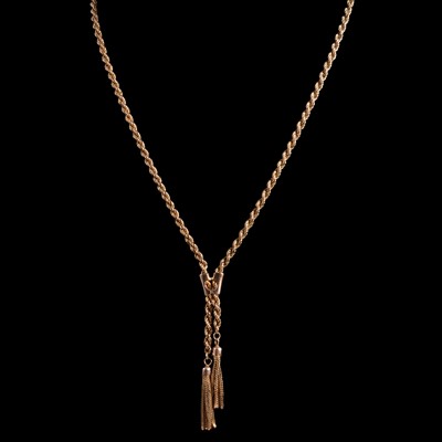 Lot 298 - Two 9 carat yellow gold rope link necklaces.