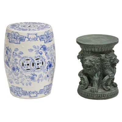 Lot 471 - Modern Chinese blue and white garden seat and one other