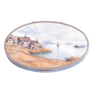 Lot 200 - Silver and guilloche enamel box, import hallmarks for P H Vogel & Co, London 1926.