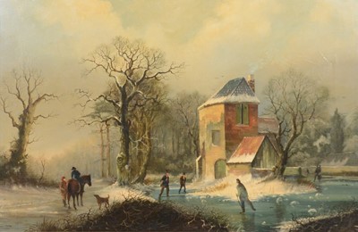 Lot 231 - Dutch school, Winter landscape