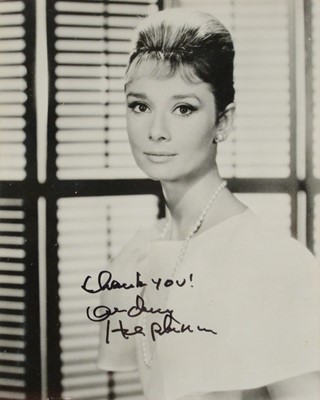 Lot 223 - Audrey Hepburn, black and white photograph, and others