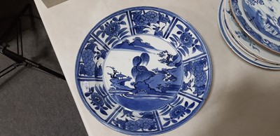 Lot 16 - Small group of Chinese export plates and two Delft plates