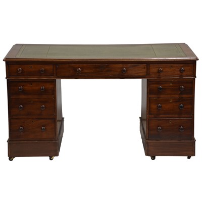 Lot 360 - Victorian walnut twin pedestal desk