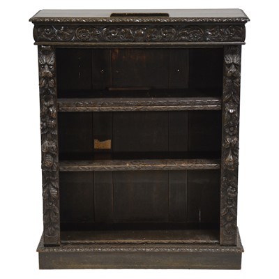 Lot 408 - Victorian carved oak bookcase