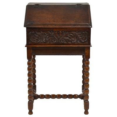 Lot 401 - Oak bible box on later stand