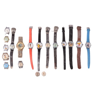 Lot 1223 - Sixteen cartoon novelty wristwatches