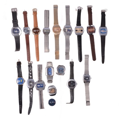 Lot 1227 - Sixteen jump hour wristwatches