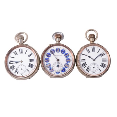Lot 1153 - Three goliath pocket watches