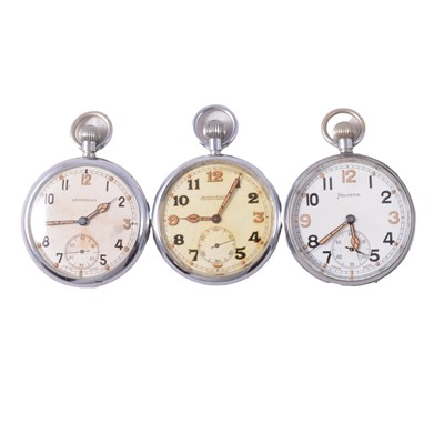 Lot 1154 - Three GSTP military pocket watches