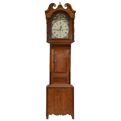 Lot 311 - Oak and mahogany longcase clock, W Mitchel, Gildersome