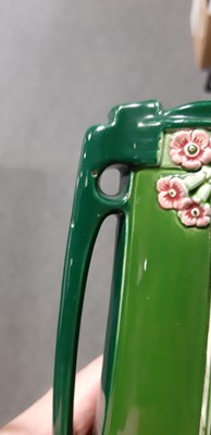 Lot 24 - Eichwald Pottery - pair of Art Nouveau vases, candlesticks, and jardinieres on stand.
