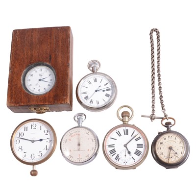 Lot 1147 - Asprey car clock, Goliath pocket watch, etc.