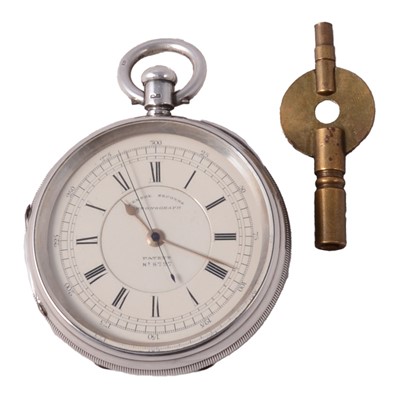 Lot 217 - E Wise Manchester - a Victorian silver open face centre seconds chronograph open face pocket watch.