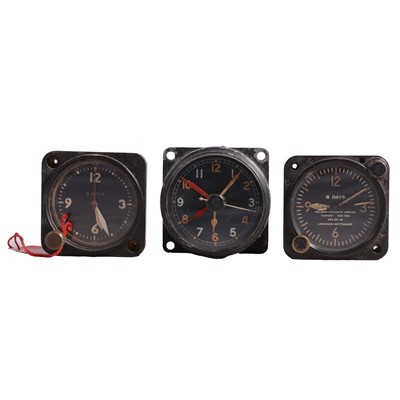 Lot 1155 - Three military cockpit clocks