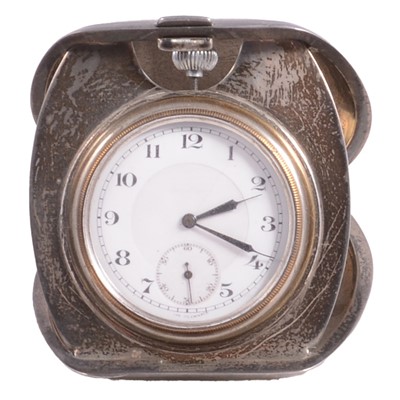 Lot 1158 - Tiffany - a silver cased travel clock