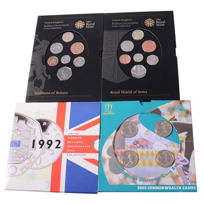 Lot 190 - Four Brilliant Uncirculated Coin Sets, 2002 Commonwealth Games, 1992 and 2008.