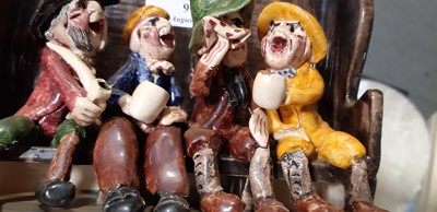 Lot 9 - Will Young, Widecombe Fair - Two figural groups on benches.