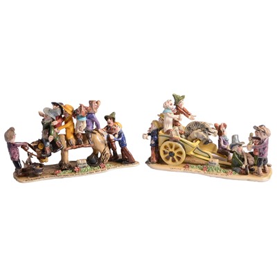 Lot 8 - Will Young - Two Widecombe Fair figural groups, and five characters.