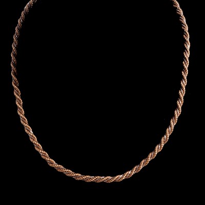Lot 299 - A 9 carat yellow and white gold twisted rope necklace and similar 750 damaged bracelet.