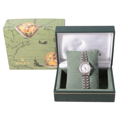 Lot 1052 - Rolex - a lady's Oyster Perpetual Date stainless steel automatic wristwatch