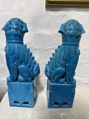 Lot 18 - Four pairs of Chinese pottery Foo dogs