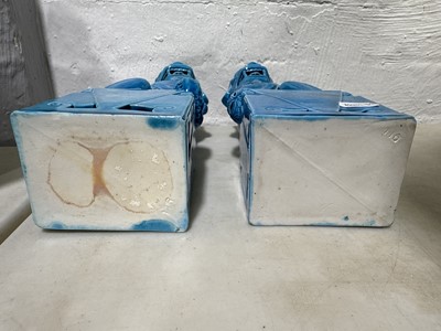 Lot 18 - Four pairs of Chinese pottery Foo dogs