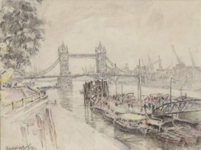 Lot 234 - Gustave Bohm, The Thames with Tower Bridge