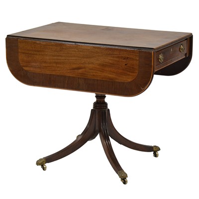 Lot 352 - George III mahogany pedestal Pembroke table