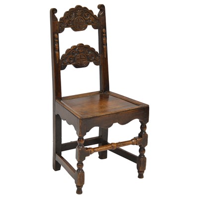 Lot 294 - Derbyshire type joined oak chair