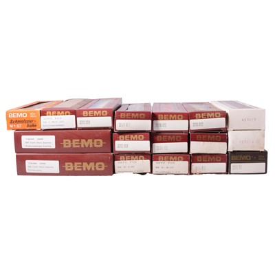 Lot 258 - Two Bemo HOe Crystal Panoramic Express train sets, Bemo coaches, etc.