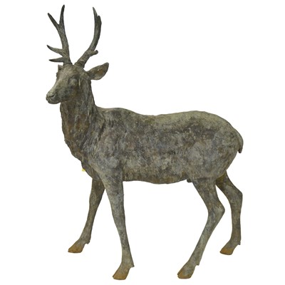 Lot 439 - Metal garden statue - stag