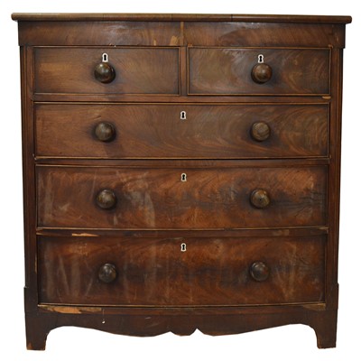 Lot 370 - Victorian mahogany bowfront chest of drawers