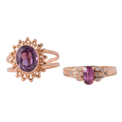 Lot 6 - Two gemset dress rings.