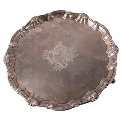 Lot 208 - A George II silver salver, William Peaston