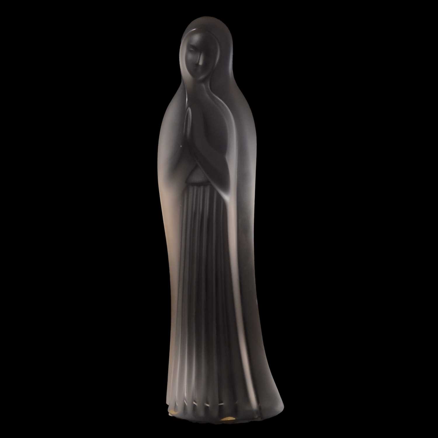 Lot 37 - Lalique - a frosted glass sculpture of Madonna.