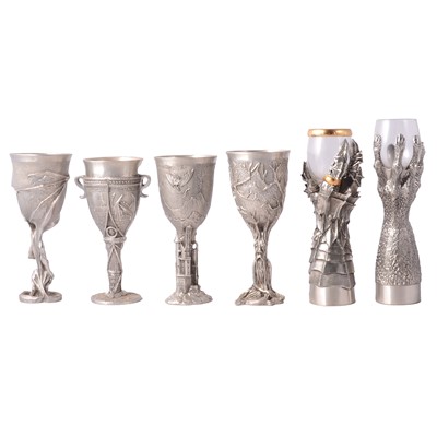 Lot 98 - Nine Lord of The Rings pewter goblets
