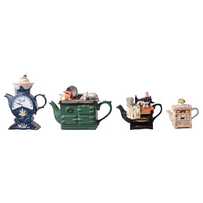 Lot 32 - Seven pottery novelty teapots