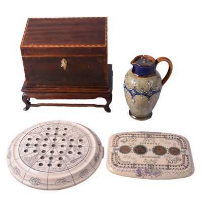 Lot 115 - Doulton stoneware jug, tea caddy, etc.