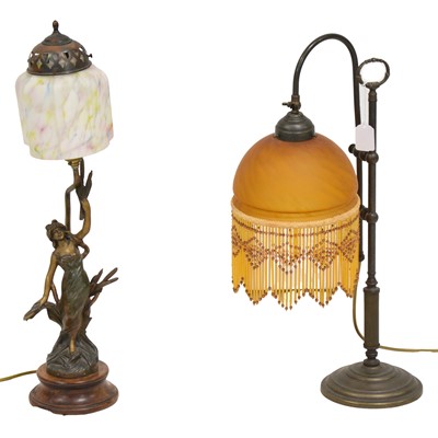 Lot 158 - Two Edwardian style table lamps