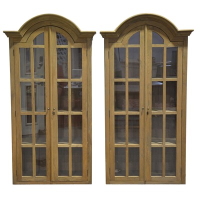 Lot 394 - Two OKA oak display cabinets